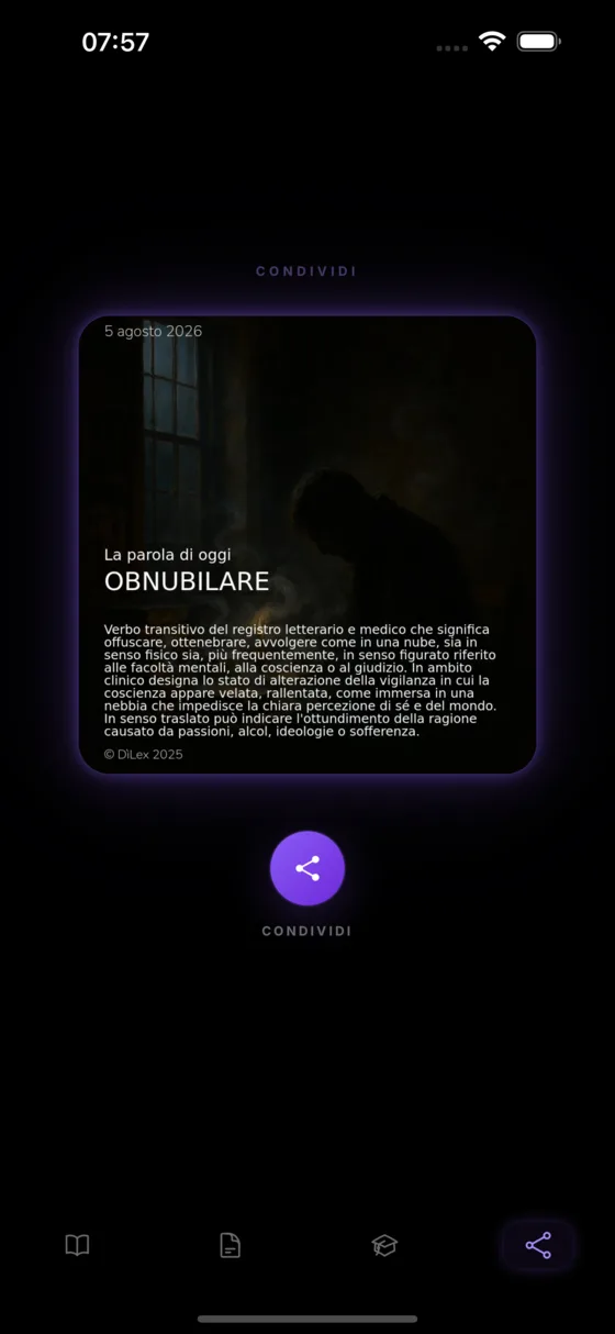 Card grafica personalizzata della parola pronta per la condivisione sui social